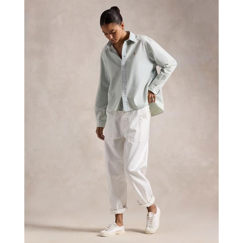 Cropped Boxy Chambray Shirt - 211891420001 - POLO RALPH LAUREN
