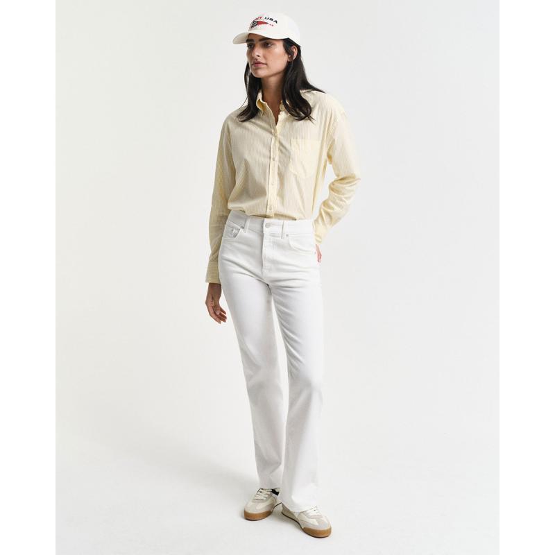 Slim Fit Flared White Jeans - 3GW4100249 - GANT