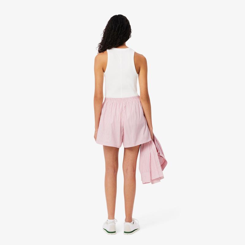 Wide Fit Lightweight Striped Poplin Shorts - 3FF9835 - LACOSTE