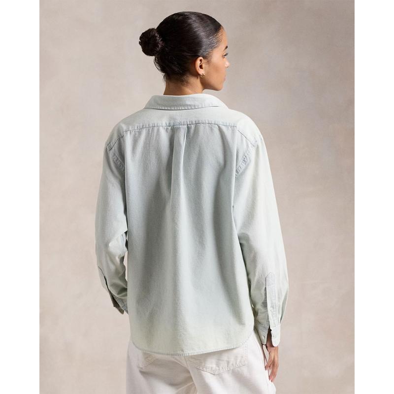 Cropped Boxy Chambray Shirt - 211891420001 - POLO RALPH LAUREN