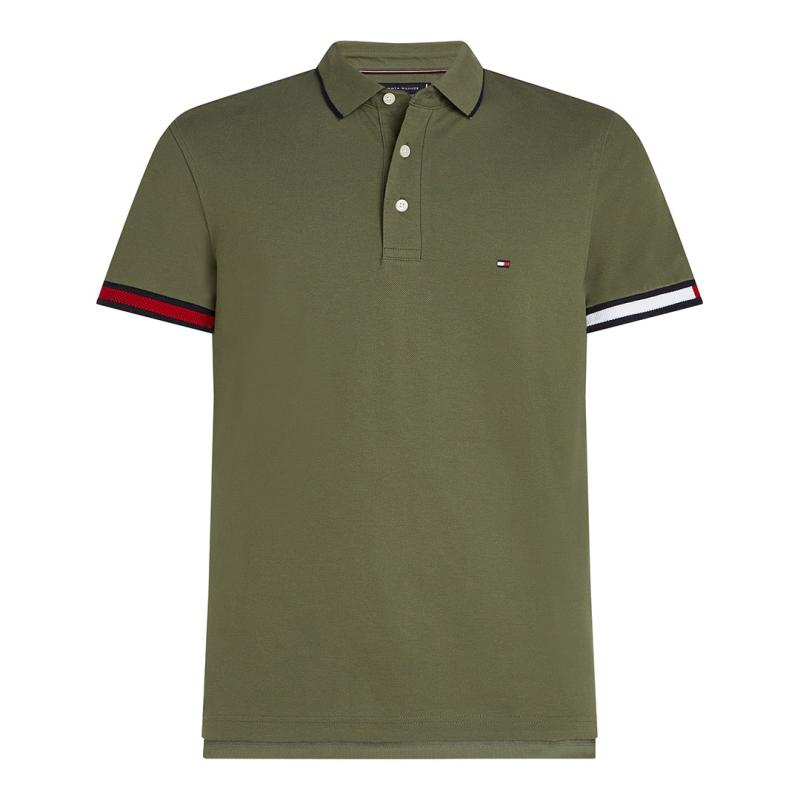 FLAG CUFF SLIM FIT POLO - MW0MW38458 - TOMMY HILFIGER