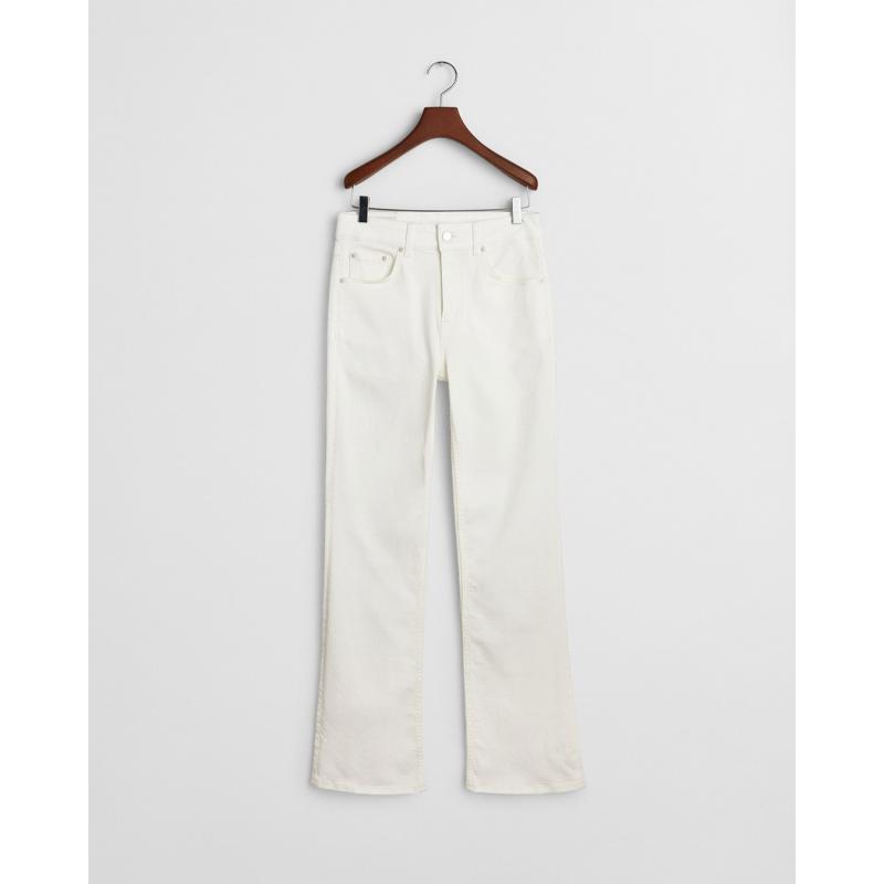 Slim Fit Flared White Jeans - 3GW4100249 - GANT