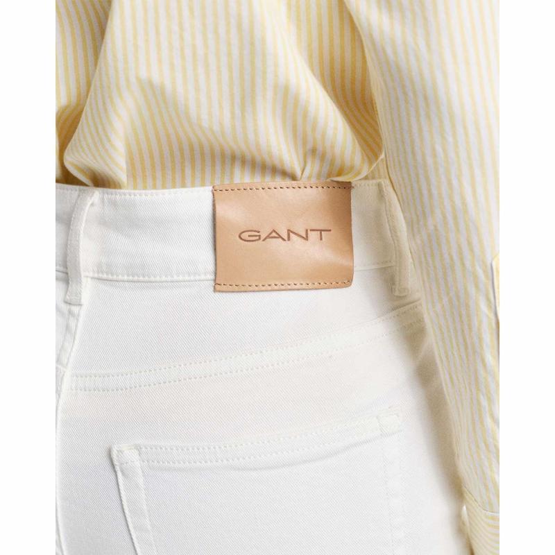 Slim Fit Flared White Jeans - 3GW4100249 - GANT