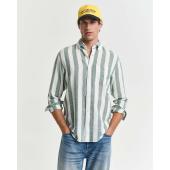 Regular Fit Bold Striped Cotton Linen Shirt - 3G3250043 - GANT