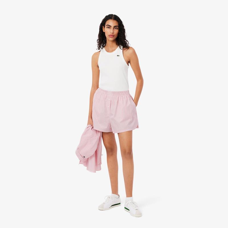 Wide Fit Lightweight Striped Poplin Shorts - 3FF9835 - LACOSTE