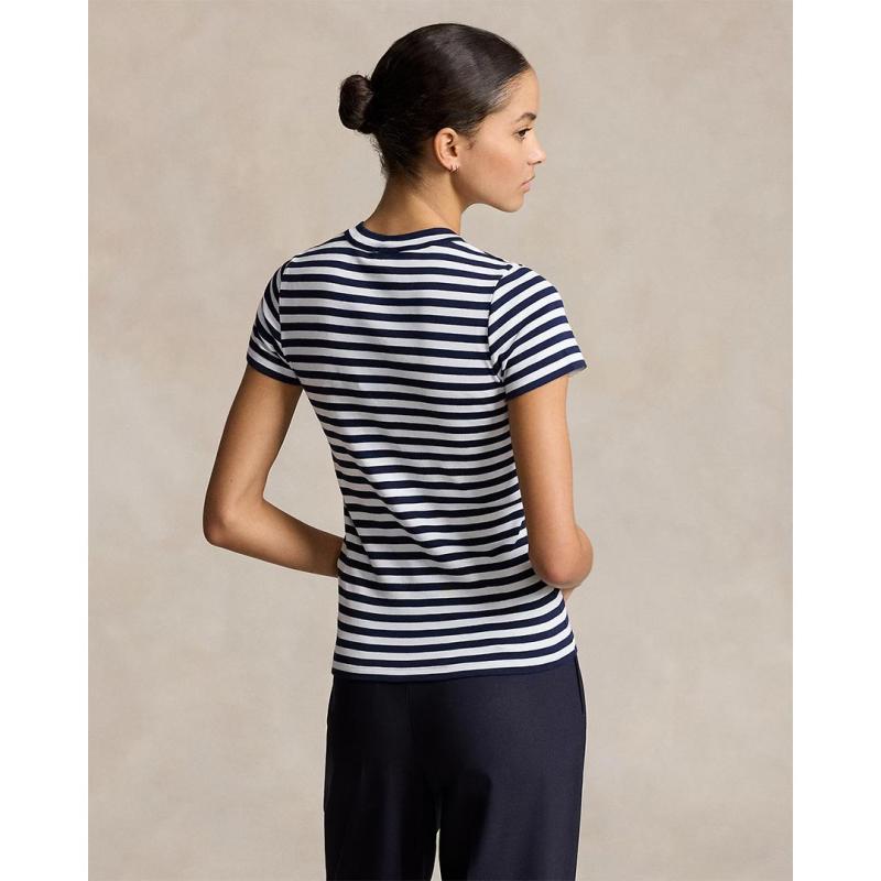 Striped Rib-Knit Cotton Crewneck T-Shirt - 9@211891520001 - POLO RALPH LAUREN
