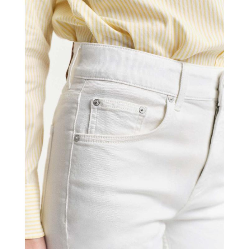 Slim Fit Flared White Jeans - 3GW4100249 - GANT