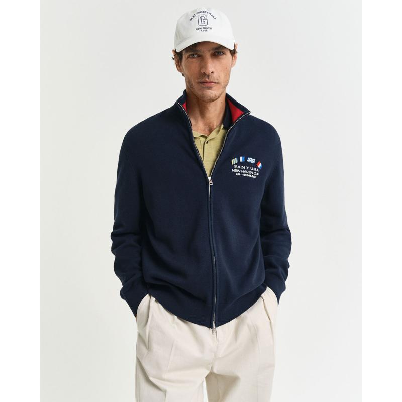 Nautical Flags Zip Cardigan - 3G8030235 - GANT
