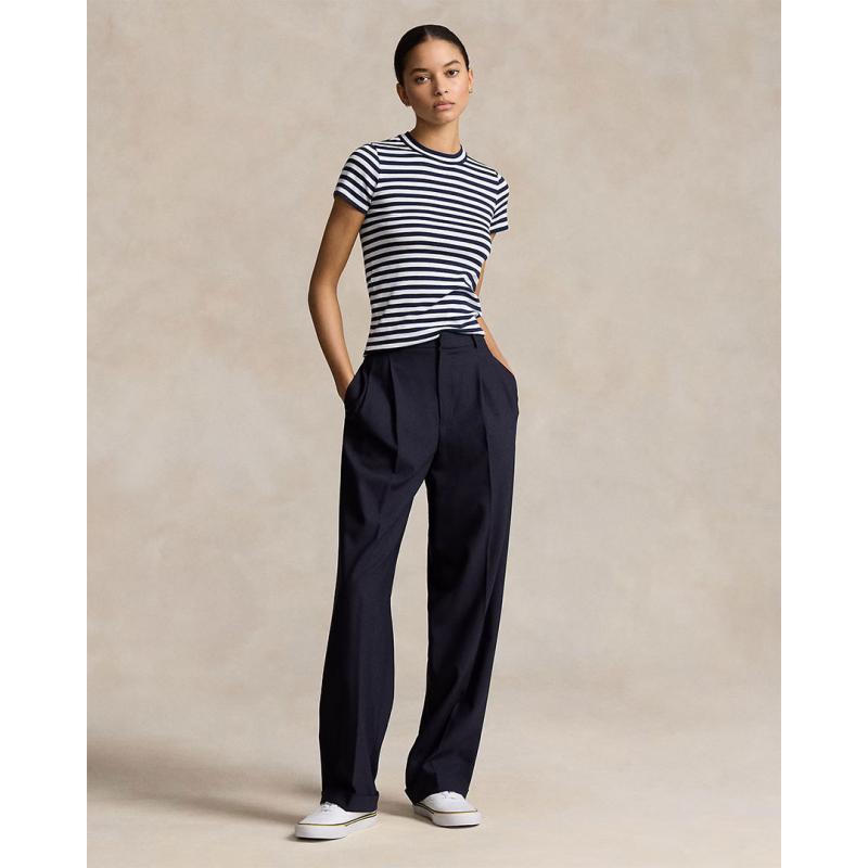 Striped Rib-Knit Cotton Crewneck T-Shirt - 9@211891520001 - POLO RALPH LAUREN