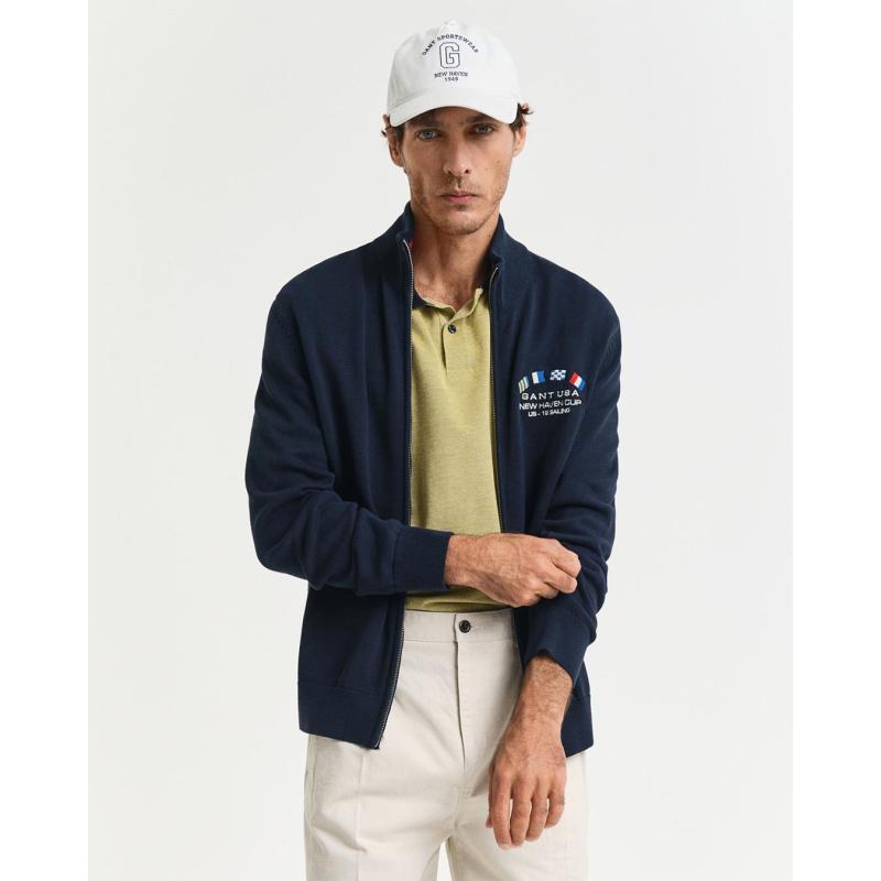 Nautical Flags Zip Cardigan - 3G8030235 - GANT