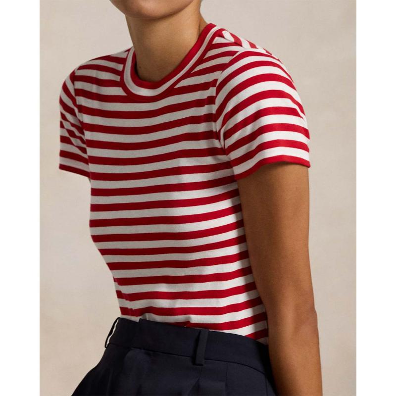 Striped Rib-Knit Cotton Crewneck T-Shirt - 211891520006 - POLO RALPH LAUREN