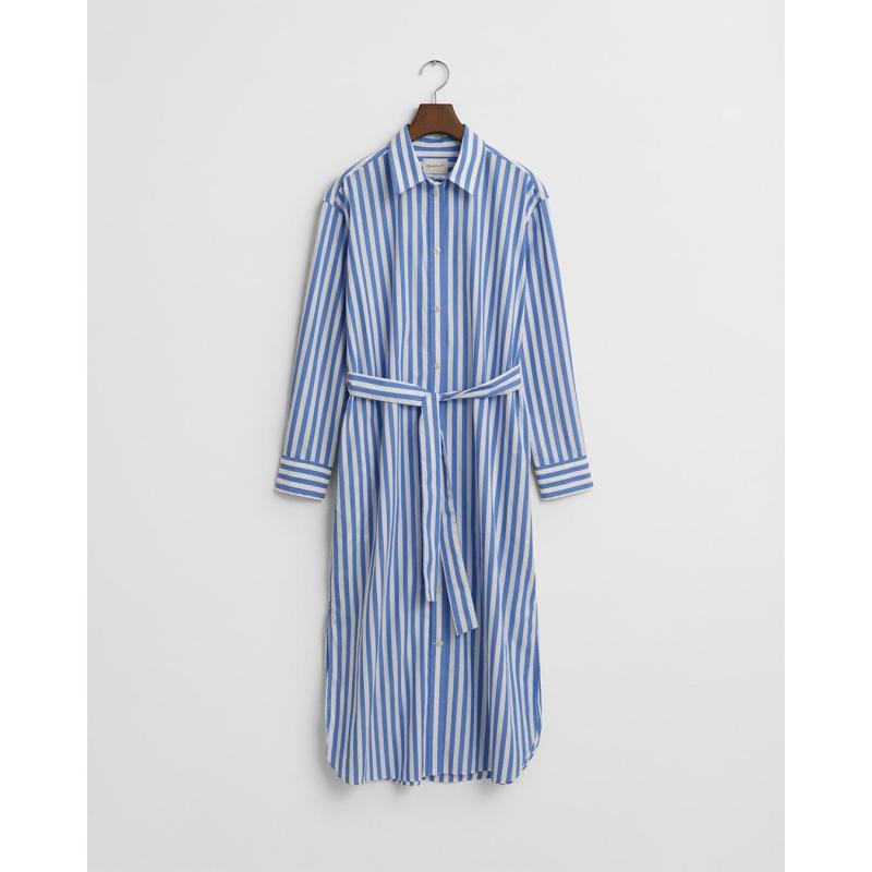 Striped Poplin Shirt Dress - 3GW4503397 - GANT