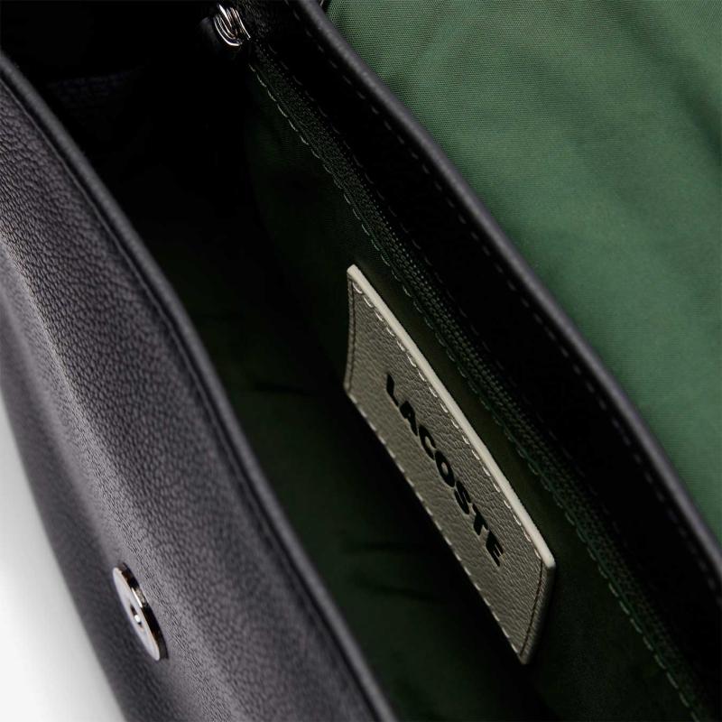City Court Grain Leather Flap Close Bag - 9@3NF4707IE - LACOSTE