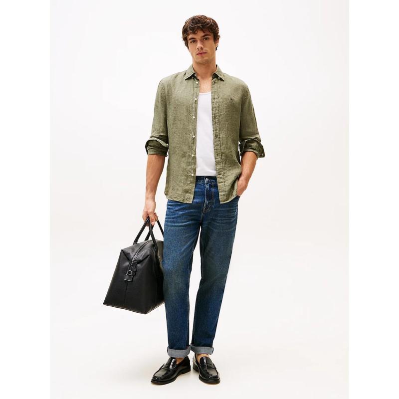 Regular Fit Pure Linen Shirt - 9@MW0MW34602 - TOMMY HILFIGER