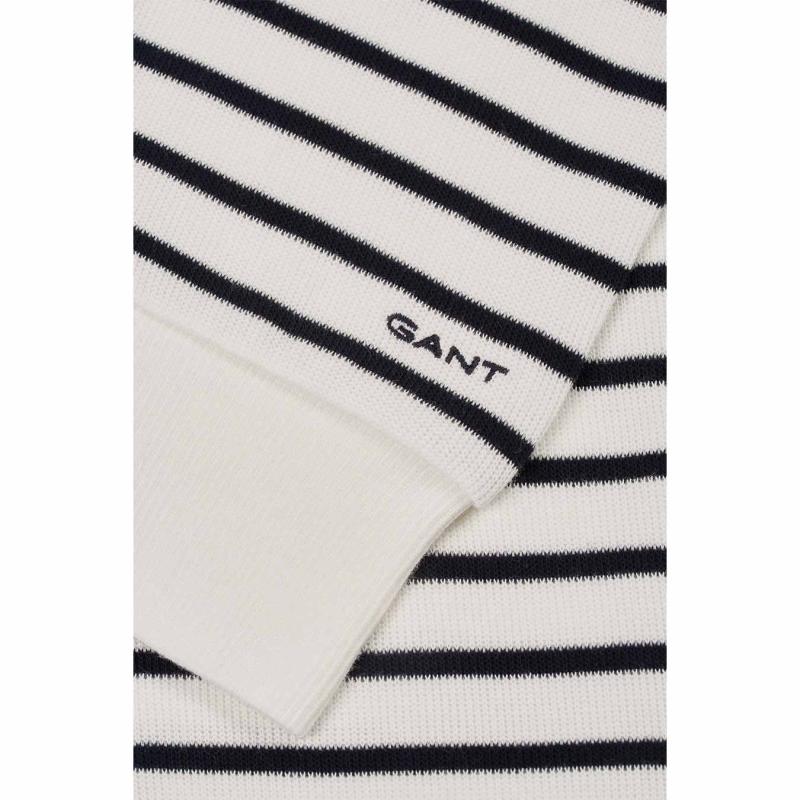 Ribbed Breton Half-Zip Sweatshirt - 3GW4200588 - GANT
