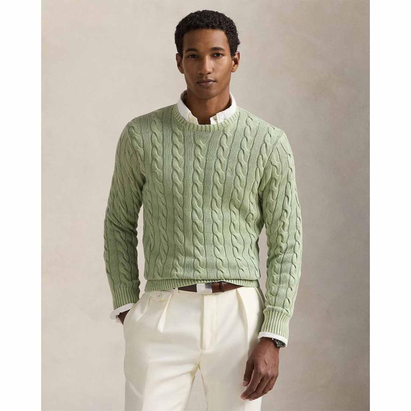 Cable-Knit Mineral-Dyed Cotton Jumper - 710965867002 - POLO RALPH LAUREN