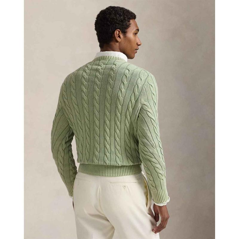 Cable-Knit Mineral-Dyed Cotton Jumper - 710965867002 - POLO RALPH LAUREN