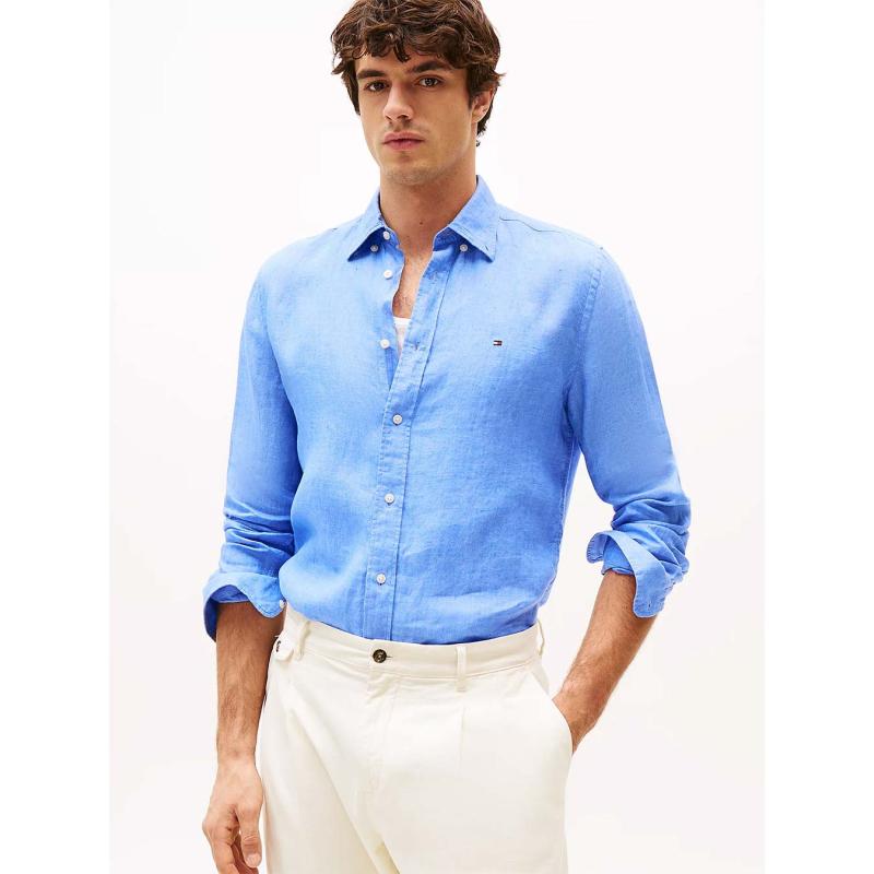 Regular Fit Pure Linen Shirt - 9@MW0MW34602 - TOMMY HILFIGER