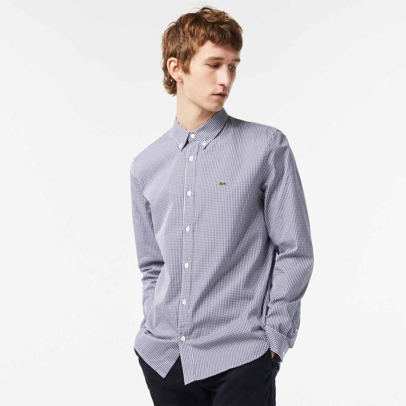 Men's Regular Fit Checked Cotton Shirt - 9@3CH2932 - LACOSTE