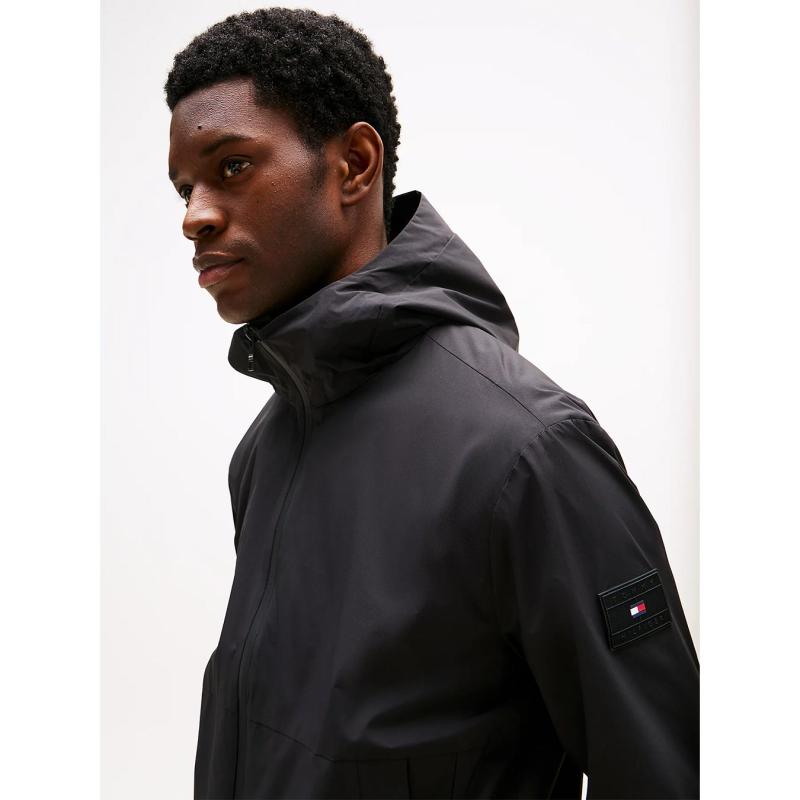 Logo Patch Hooded Jacket - MW0MW38905 - TOMMY HILFIGER