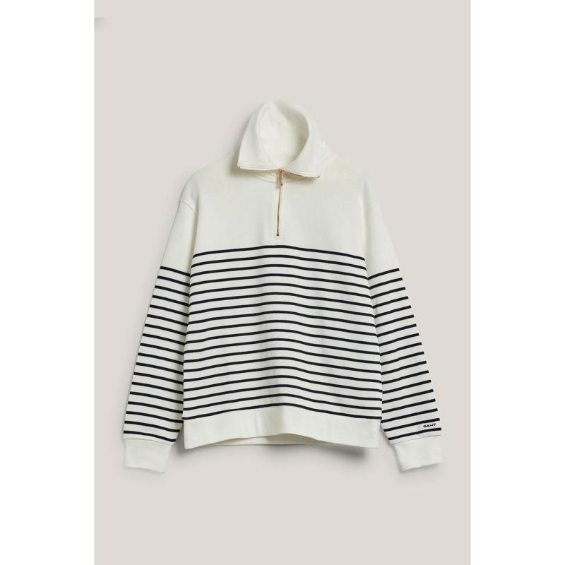 Ribbed Breton Half-Zip Sweatshirt - 3GW4200588 - GANT