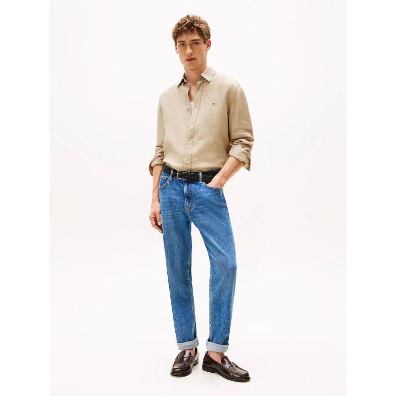 Regular Fit Pure Linen Shirt - 9@MW0MW34602 - TOMMY HILFIGER