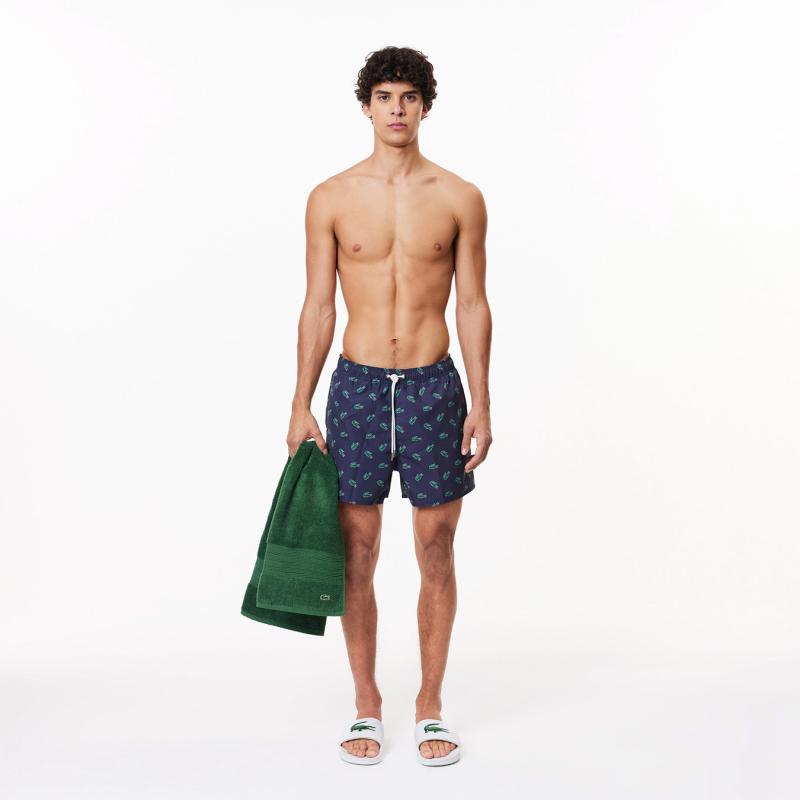 Men's Crocodile Print Swim Trunks - 9@3MH7188 - LACOSTE