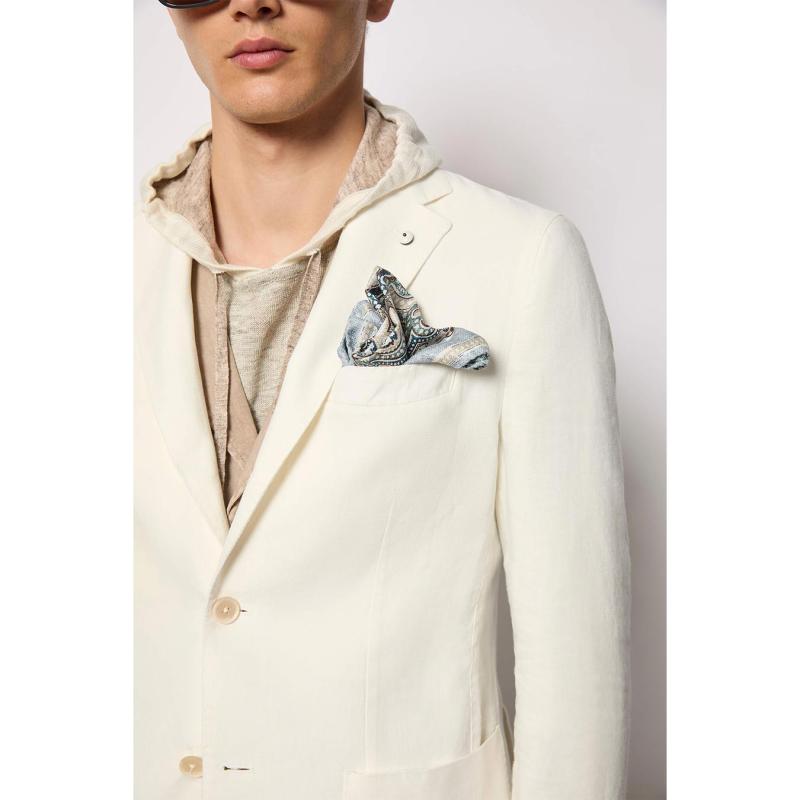 L.B.M. 1911 Geometric-print silk pocket square - 6575_59080/1 - L.Β.Μ. 1911