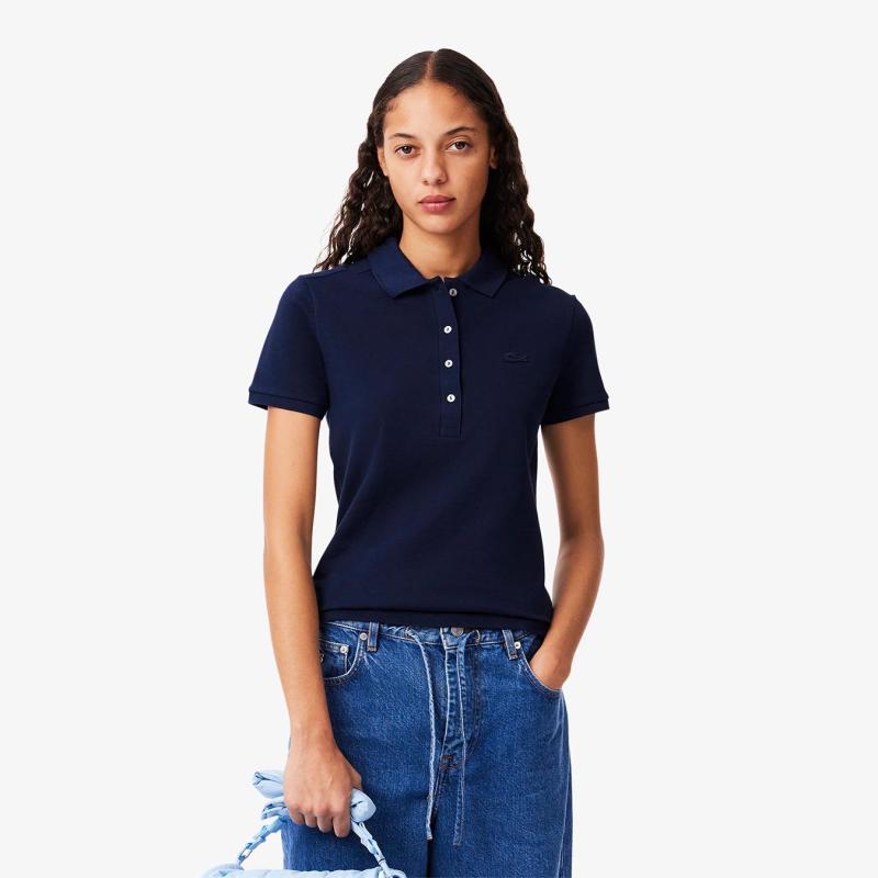 Women's L.12.D Slim Fit Stretch Mini Piqué Polo - 9@3PF5462 - LACOSTE