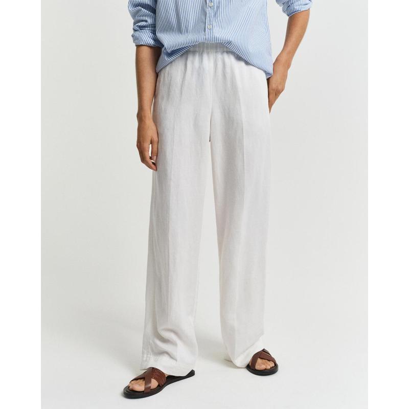 Relaxed Fit Linen Blend Pull-On Pants - 3GW4150348 - GANT