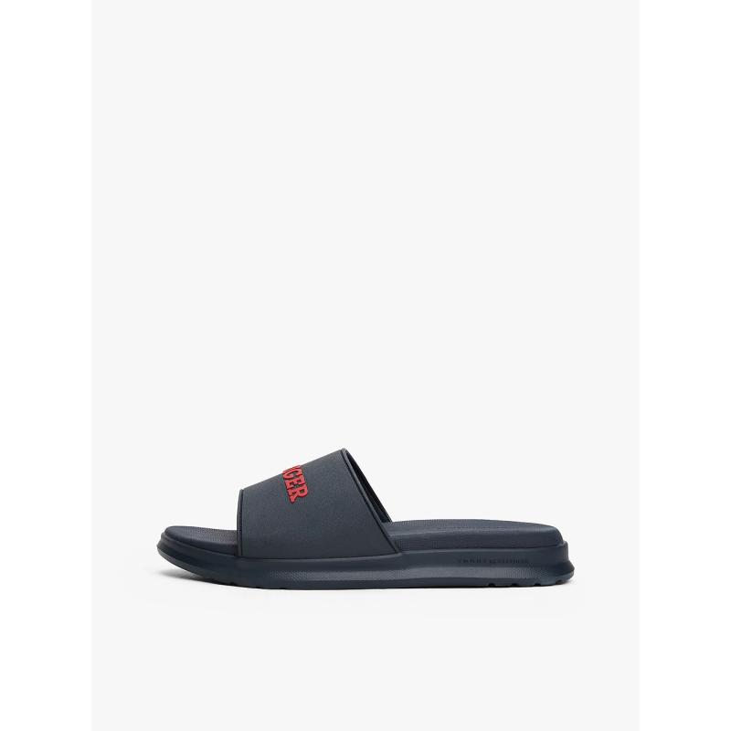 Textured Logo Pool Slides - FM0FM05430 - TOMMY HILFIGER