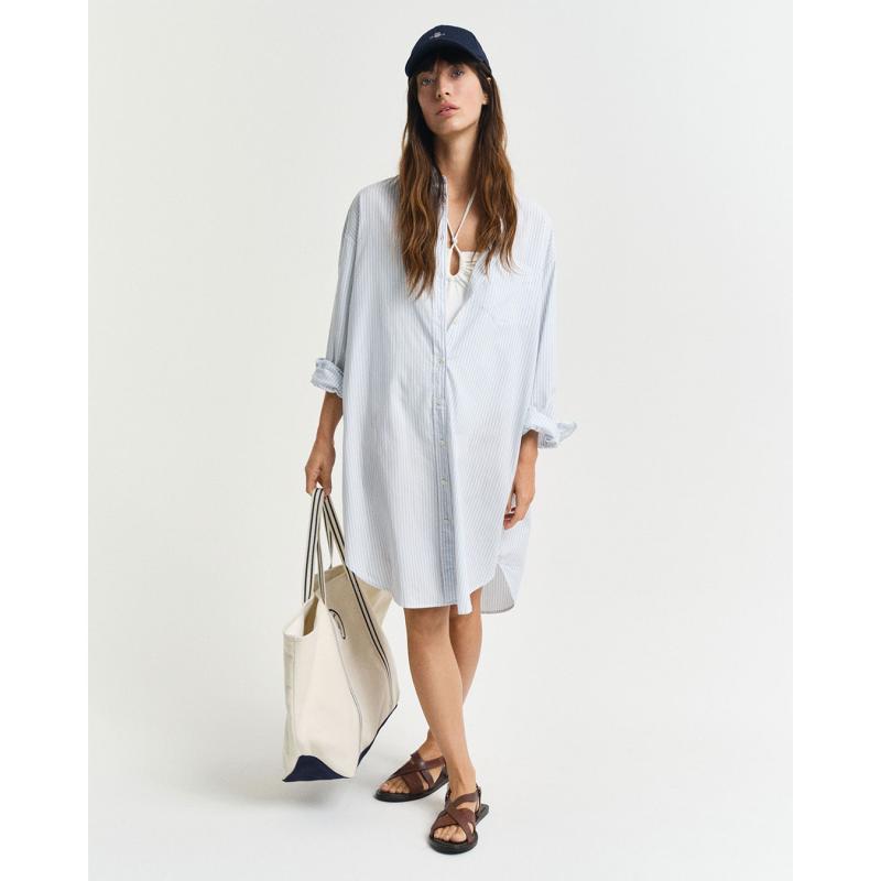 Oversized Striped Luxury Oxford Dress - 3GW4503399 - GANT