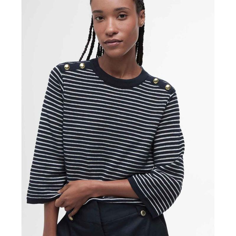 Macy Striped Crew Neck Jumper - LKN1498 - BARBOUR