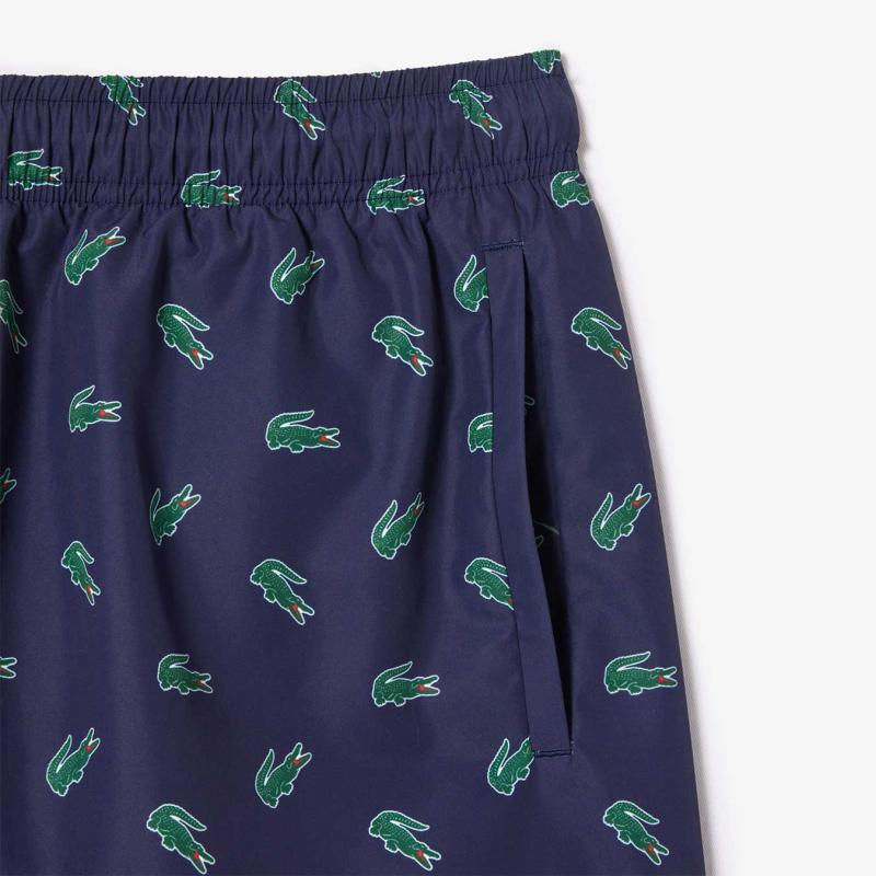 Men's Crocodile Print Swim Trunks - 9@3MH7188 - LACOSTE