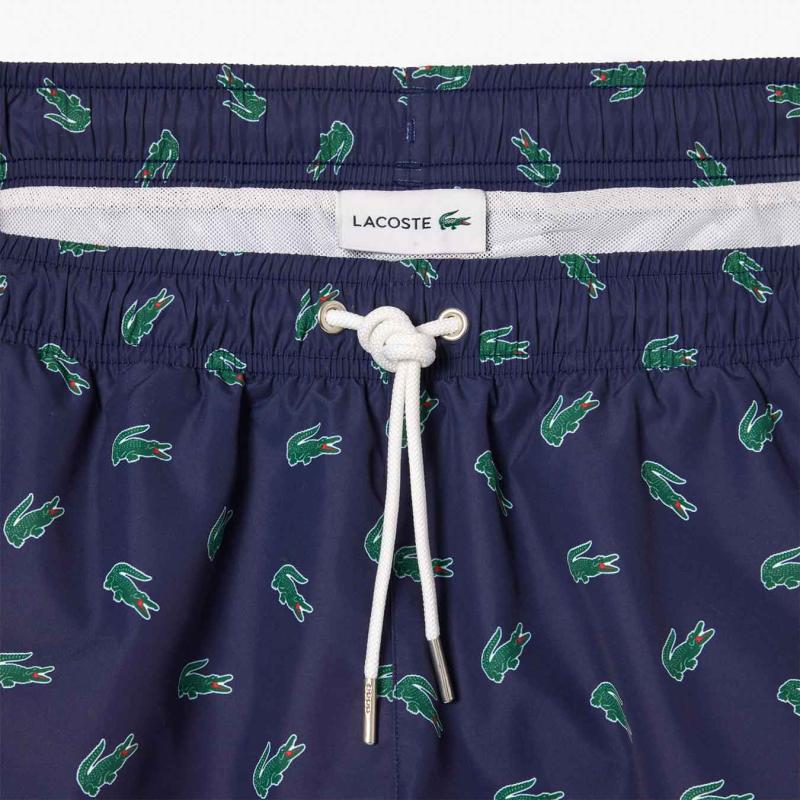 Men's Crocodile Print Swim Trunks - 9@3MH7188 - LACOSTE