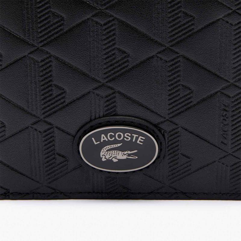 Men's Medium Monogram Leather Billfold - 9@3NH4400MR - LACOSTE
