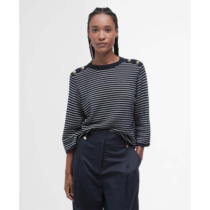Macy Striped Crew Neck Jumper - LKN1498 - BARBOUR
