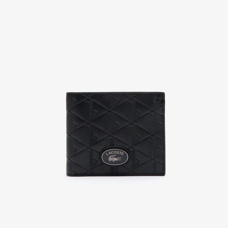 Men's Medium Monogram Leather Billfold - 9@3NH4400MR - LACOSTE