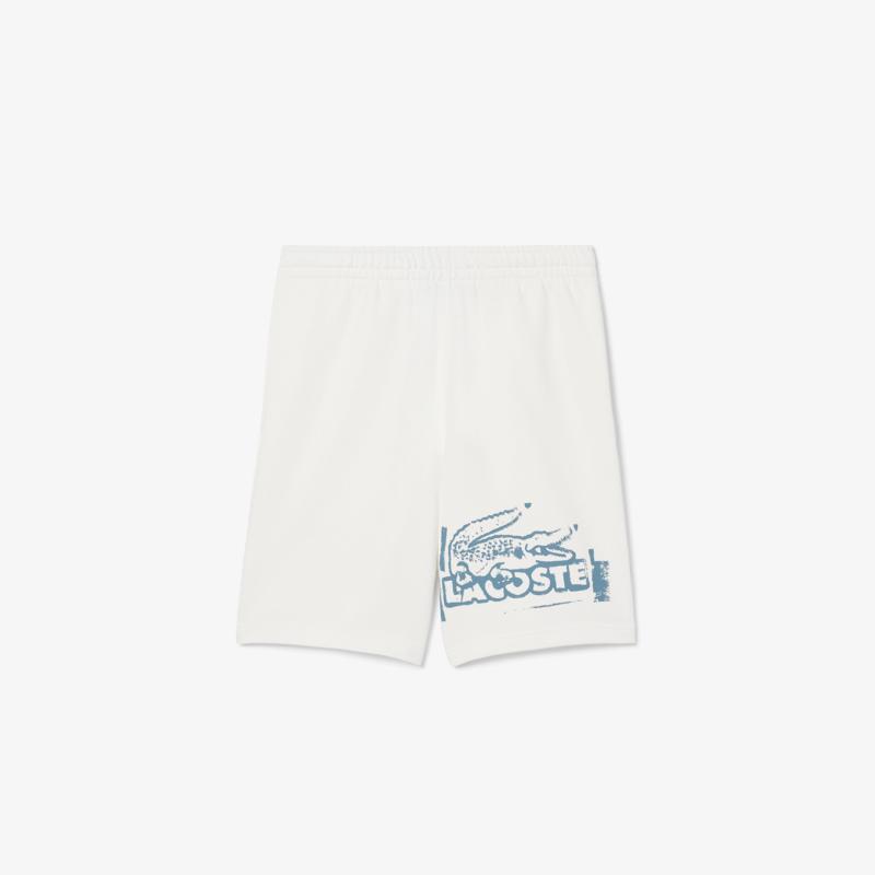 Men's Graphic Print Cotton Fleece Shorts - 3GH0286 - LACOSTE