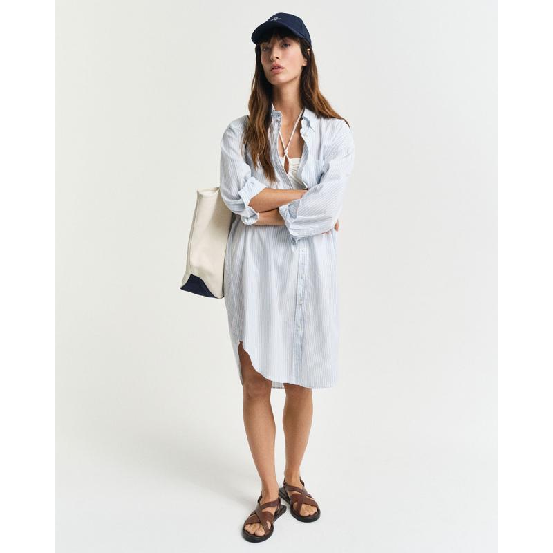 Oversized Striped Luxury Oxford Dress - 3GW4503399 - GANT