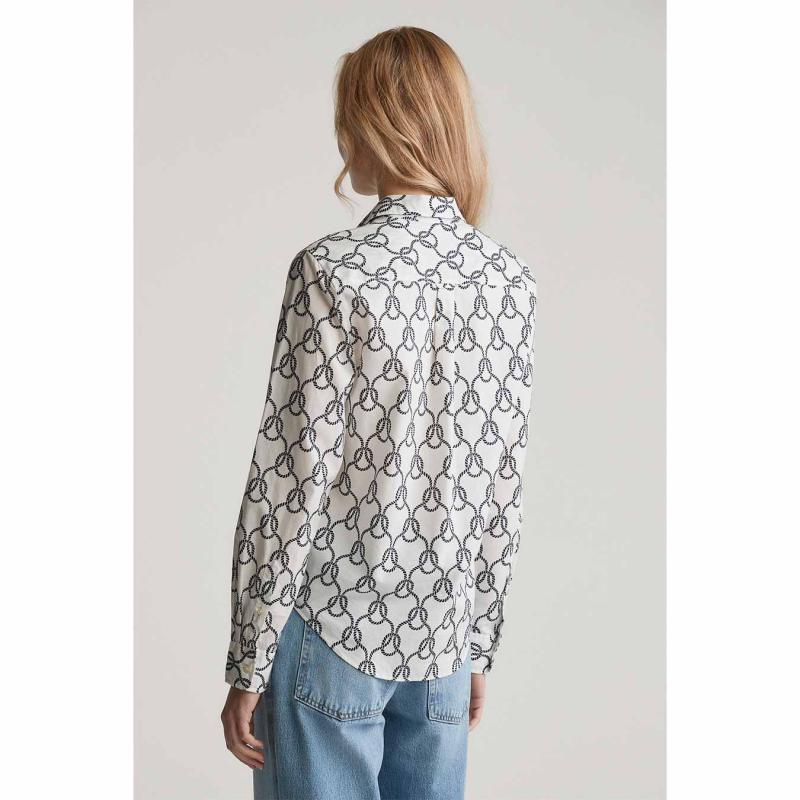 Rope Print Cotton Shirt - 3GW4300460 - GANT