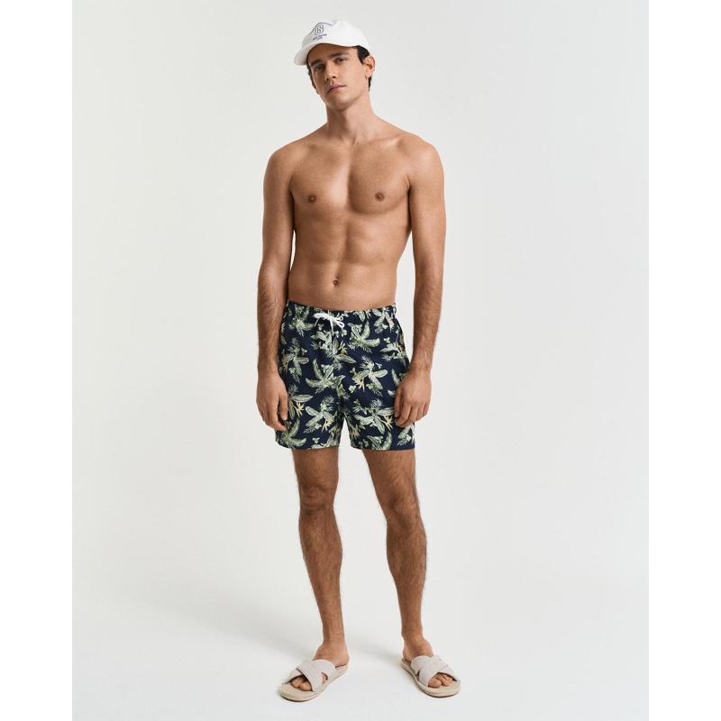 Tropical Leaves Print Swim Shorts - 3G922516013 - GANT