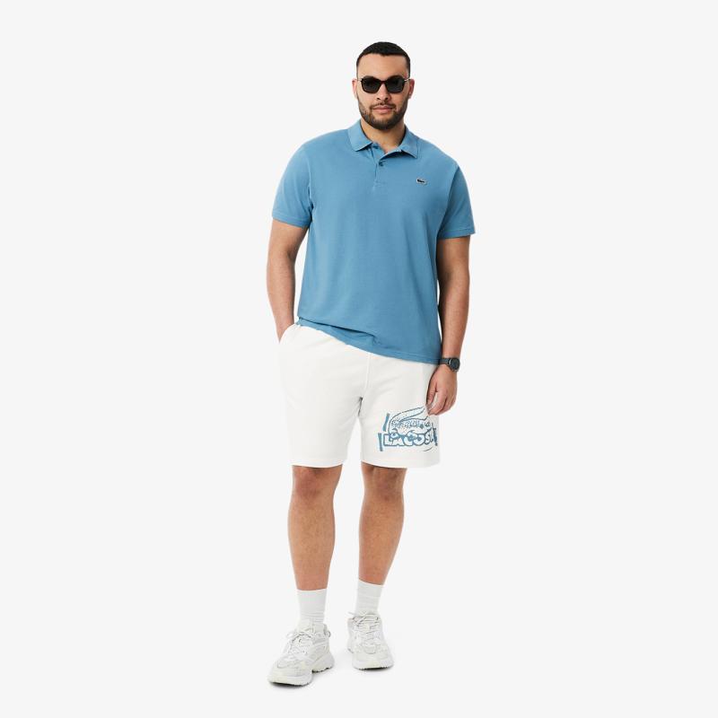 Men's Graphic Print Cotton Fleece Shorts - 3GH0286 - LACOSTE