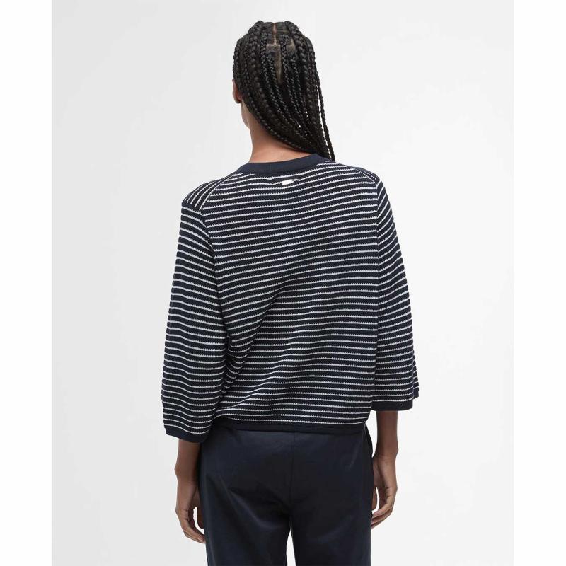 Macy Striped Crew Neck Jumper - LKN1498 - BARBOUR