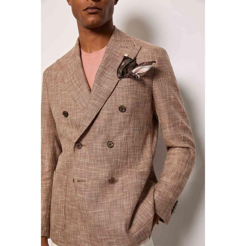 L.B.M. 1911 Geometric-print silk pocket square - 6575_59084/1 - L.Β.Μ. 1911