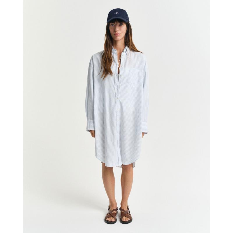 Oversized Striped Luxury Oxford Dress - 3GW4503399 - GANT