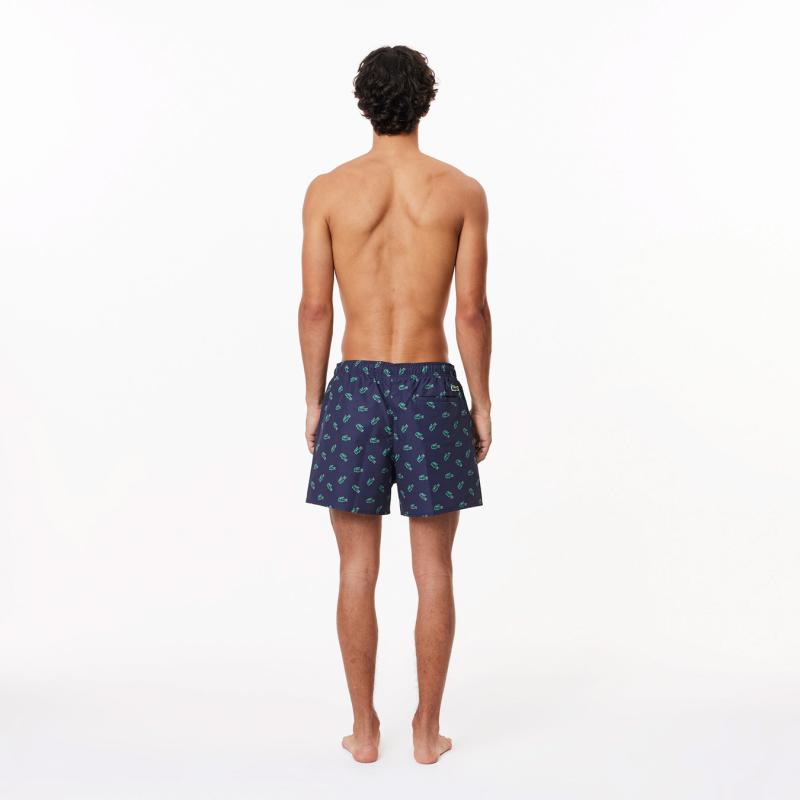Men's Crocodile Print Swim Trunks - 9@3MH7188 - LACOSTE