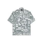 Sage Green Poplin Pattern Shirt Collar spread - 106MM/81535 - XACUS
