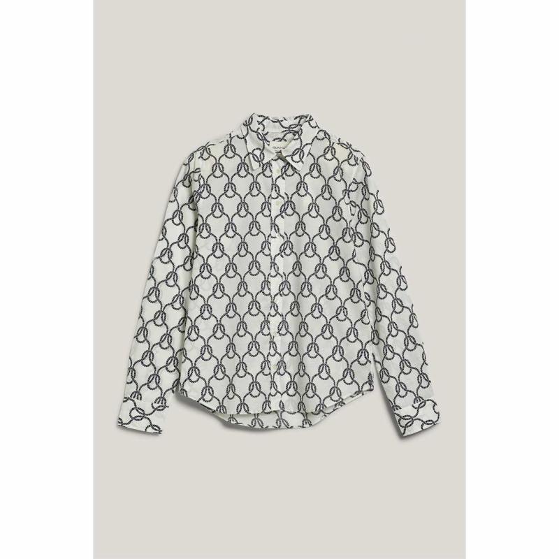 Rope Print Cotton Shirt - 3GW4300460 - GANT