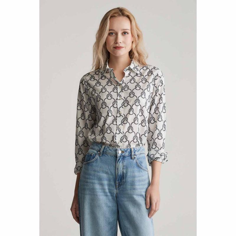Rope Print Cotton Shirt - 3GW4300460 - GANT